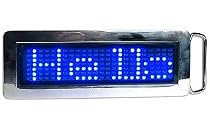 LED4 Scrolling Blue Digital LED Belt Buckle