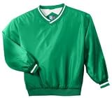 Personalized custom embroidered golfer design on nylon windshirt, mens 4xlarge kelly green-white