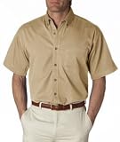 Ultraclub Mens Short Sleeve Denm Shirt 8965 (XL / Khaki)
