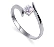 Marvelous .925 Sterling Silver Band Princess Cut Clear Cubic Zirconia Solitaire Slim Promise Ring
