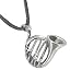 French Horn Instrument Pewter Pendant Necklace