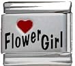 Clearly Charming Heart Flower Girl Red Heart Laser Italian Charm