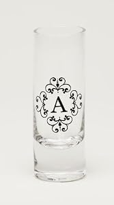 Set of 4 2.4oz Monogram Shot Glasses