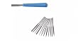 GROBET SWISS NEEDLE FILE SET 6-1/4 INCH SET OF 12 CUT 4 WITH HANDLES