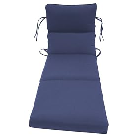 Bahama Solid Navy Cartridge Chaise Cushion from Furniture Cushions