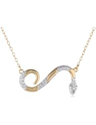 18K Yellow Gold Plated Sterling Silver Two-Tone Snake Necklace, 18"