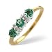 9ct Gold Diamond and Emerald Ring