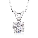 1.00 Carat Round Diamond Pendant In 14kt White Gold. 18