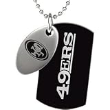 Stainless Steel San Francisco 49ers Logo Double Dog Tag Necklace