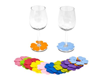 Present Time Spring Flowers Glass Markers, Set of 20