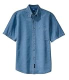 NEW Port & Company - Short Sleeve Value Denim Shirt Faded Blue-L