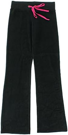 Jenni Womens Velour Drawstring Waist Lounge Pants Black XS
