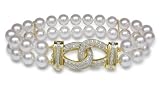 6.5x7mm AAA Quality Japanese Akoya Double Strand Bracelet - 7 inches (Link Clasp)