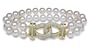 6.5x7mm AAA Quality Japanese Akoya Double Strand Bracelet - 7 inches (Link Clasp)