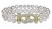 6.5x7mm AAA Quality Japanese Akoya Double Strand Bracelet - 7 inches (Link Clasp)
