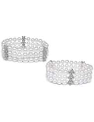 6.5x7mm A Quality Poppy Japanese Akoya Triple Strand Cultured Pearl Bracelet - 8 inches