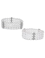 6.5x7mm A+ Quality Poppy Japanese Akoya Triple Strand Cultured Pearl Bracelet - 8 inches