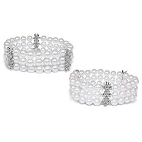 6.5x7mm A+ Quality Poppy Japanese Akoya Triple Strand Cultured Pearl Bracelet - 7 inches