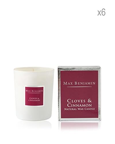 Max Benjamin Set da 6 Candela Profumata Vetro Chiodi di Garofano e Cannella 190 g Cad