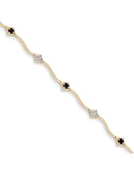 14k Diamond And Sapphire Round Bracelet