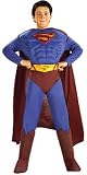  : Child Small 4-6 for 3-4 Yrs - NEW Superman Returns Deluxe Muscle Chest Officially License Costume