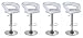 White Omicron Kitchen Padded Bar Stool {Set of 4}