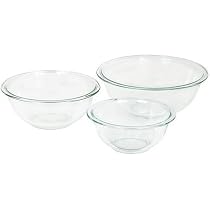 Pyrex Prepware 3-Piece Mixing Bowl Set, Clear