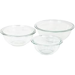 Pyrex Prepware 3-Piece Mixing Bowl Set, Clear