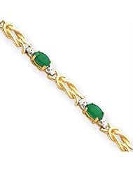 14k Gold Emerald & Diamond Bracelet