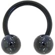 BIOPLAST Black GLITTER Circular Horse Shoe