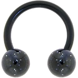 Bioplast Black Glitter Circular Horse Shoe