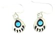 Sterling-silver Navajo Bear Paw and turquoise drop-earrings designed by Janice White.