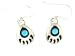 Sterling-silver Navajo Bear claw and turquoise drop-earrings