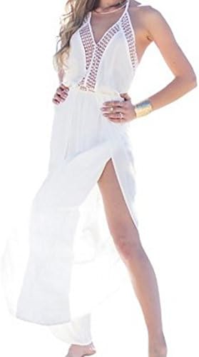 Collection High Fashion Designer White Long Beach Dress/Swimsuit Cover Up (One size, White)