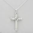 Cross Necklace With Genuine Jade Crafted in 925 Sterling silver Length 18in