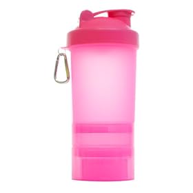 Smartshake Drinks Bottle with 2 Storage Compartments, All Pink Edition
