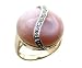 Pink Mother Of Pearl Round Stasis Ring, 14k Gold
