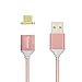 digitharbor® 3pcs lot Wholesale Micro USB Magnetic Cable 3Ft/1m Nylon Braided Data Sync Charger Cord for Android Smartphone Samsung Oppo HTC Google BlackBerry Smart Watch(Rose)