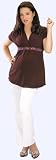 White Pant, Burgundy Top -Maternity Set- 3021