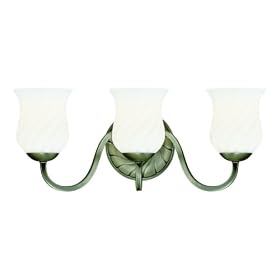Westinghouse 69363 Hyattsville Three-Light Wall Fixture, Antique Nickel with Frosted... by Westinghouse