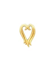 14K Yellow Gold - Heart Shape Pendant Enhancer