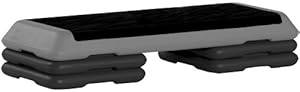 The Step Original Health Club Step Platform with 4 Risers, 40-Inch, Gray/Black