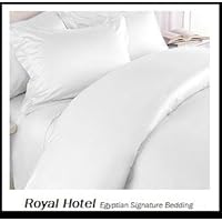 Royal Hotel's Solid White 1200-Thread-Count 4pc King Bed Sheet Set 100-Percent Egyptian Cotton, Sateen Solid, Deep Pocket, 1200 TC