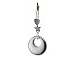 SILVER METAL STAR HEART LOOP DESIGN CELL PHONE CHARM - RETAIL PACKAGING