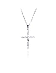 Nickel Free Silver Necklaces Cz Cross Necklace
