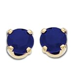 10k Yellow Gold 3mm Sapphire Stud Earrings