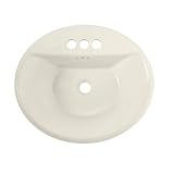 American Standard 0405.004EC.222 Tropic Oval Everclean Surface Countertop Sink, 4-Inch Faucet Holes, Linen