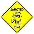 SAMOYED CROSSING sign * dog pets sammy