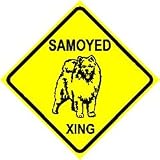 SAMOYED CROSSING sign * dog pets sammy