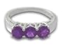 Sterling Silver 3 Stone 1.80CT Amethyst Ring